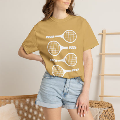 Tennis Rackets Graphic T-Shirt — Vintage-Inspired Garment-Dyed Tee
