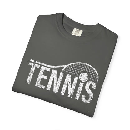 Tennis Vintage Graphic T-Shirt — Distressed Racket & Ball Tee