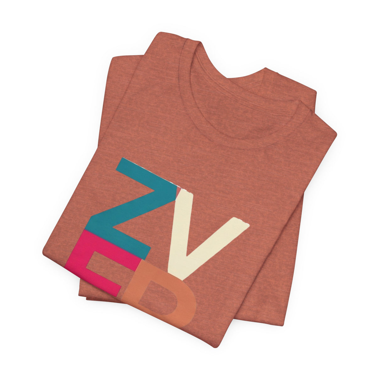 Retro Colorblock 'ZVEREV' Graphic Tee — Modern Minimalist Lettering Shirt