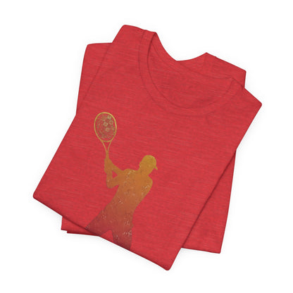 Tennis Player Silhouette Tee — Gradient Racket Sports T‑Shirt
