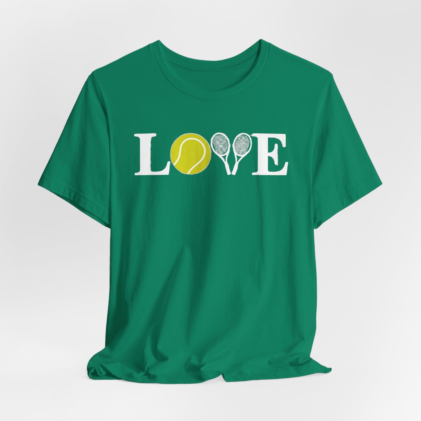 Tennis Love T-Shirt — 'LOVE' with Tennis Ball & Rackets