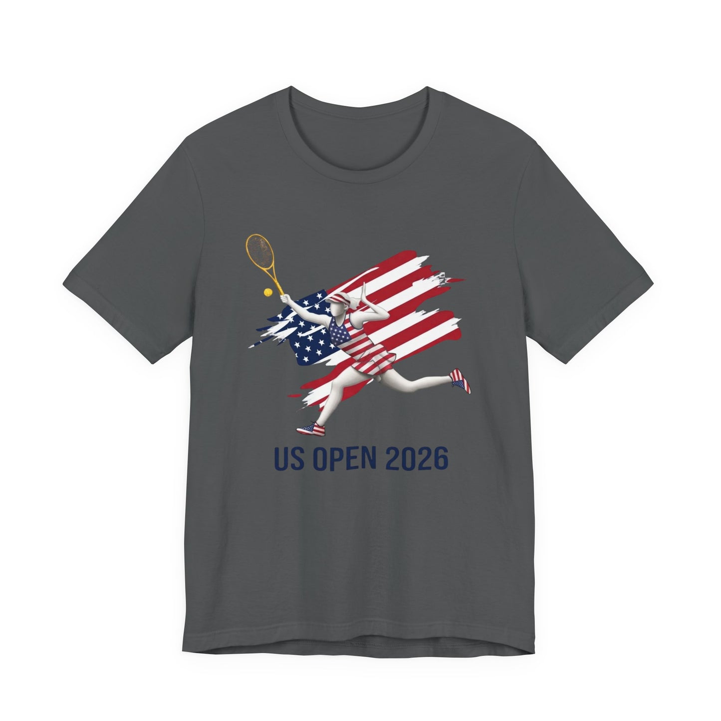 US Open 2026 Tennis Tee — American Flag Tennis Player Graphic T-Shirt