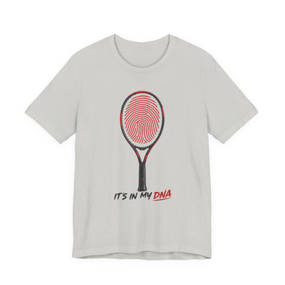 Tennis T‑Shirt — "It's In My DNA" Racket Fingerprint Tee