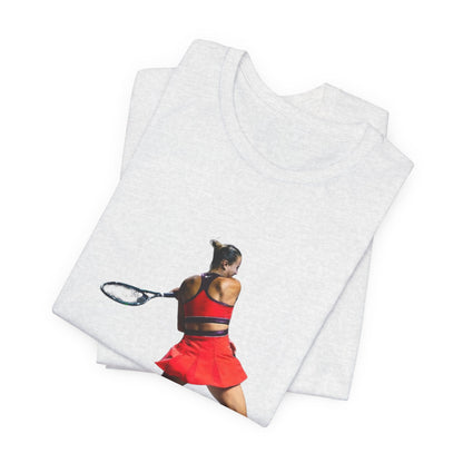 Tennis Player Sabalenka Graphic Tee — Women’s Red Dress Tennis Apparel