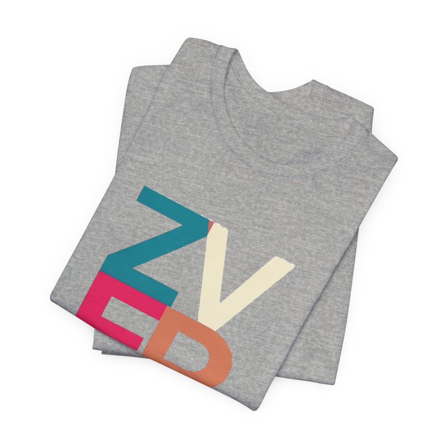 Retro Colorblock 'ZVEREV' Graphic Tee — Modern Minimalist Lettering Shirt